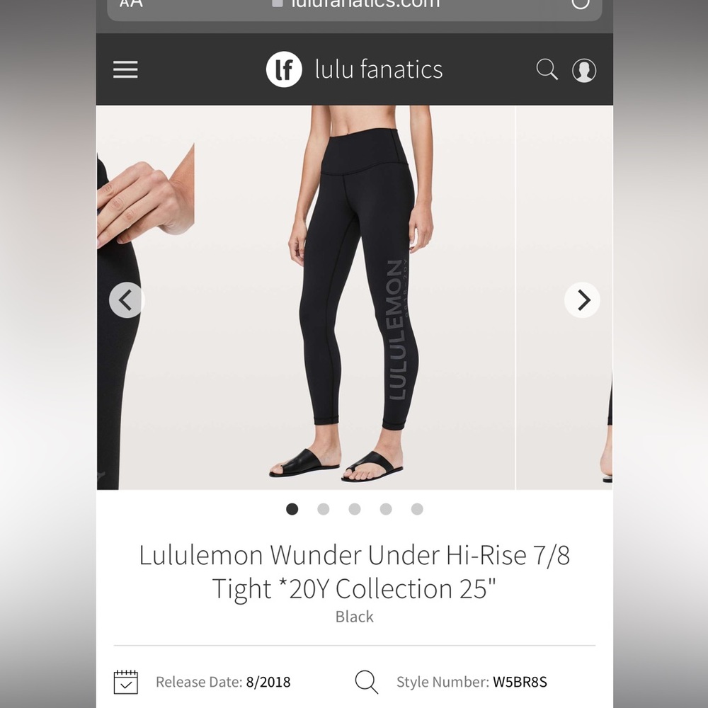 Lululemon Wunder Under Hi-Rise 7/8
Tight *20Y Collection 25